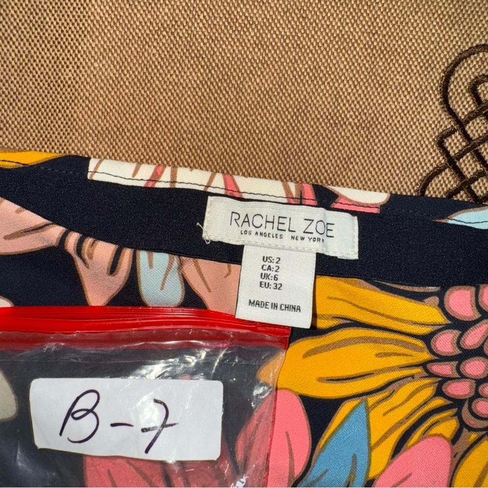 Rachel Zoe Multicolor Floral Print Elastic Waist A-Line Midi Skirt Size 2 - Picture 7 of 12